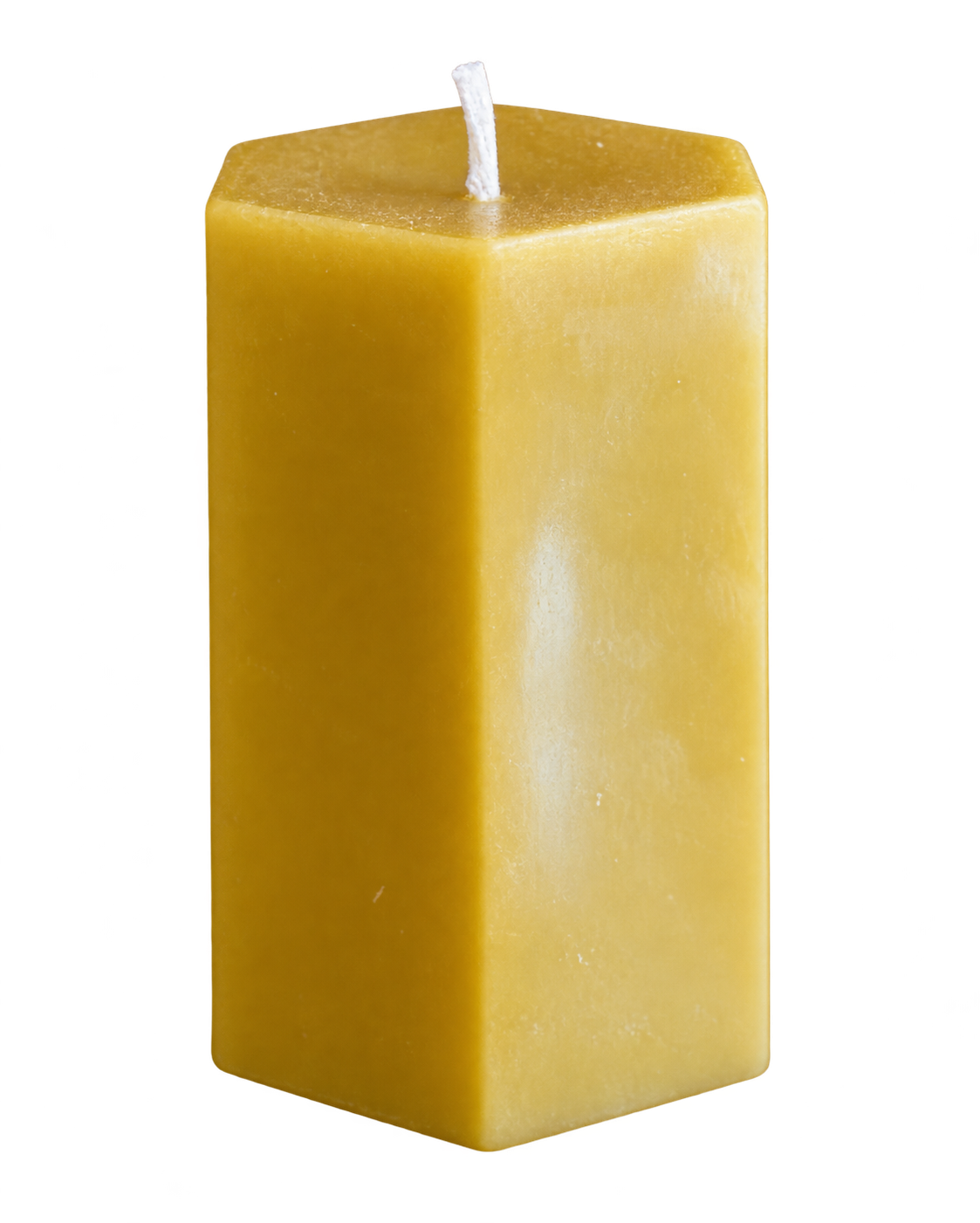 Beeswax Pillar Candle | Small Hexagon on a transparent background