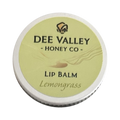 Dee Valley Honey Co lemongrass lip balm on transparent background